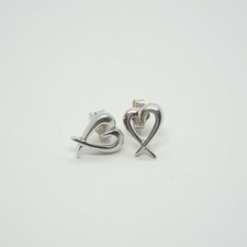 925 Sterling Silver Small Heart Cut Out Stud Earring for Women Girl High Quality