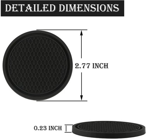 4-Pack Universal Car Cup Coaster, Non-Slip, Black - US Seller - Picture 2 of 5