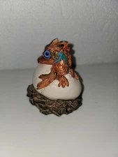 Windstone Editions ~ 1984 ~ Brown Hatching Baby Dragon Figurine ~ Pena ~ 3 1/4"