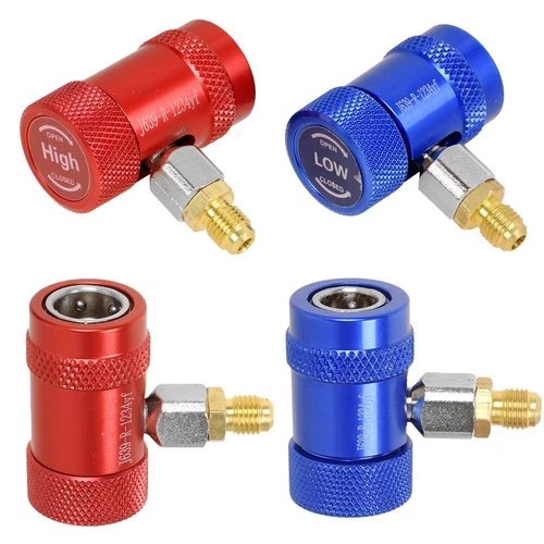 R1234yf Schnellwechsler Adapter Hoch-/Niederdruck A/C Kältemittel Krümmer Manometer - Bild 10 von 14