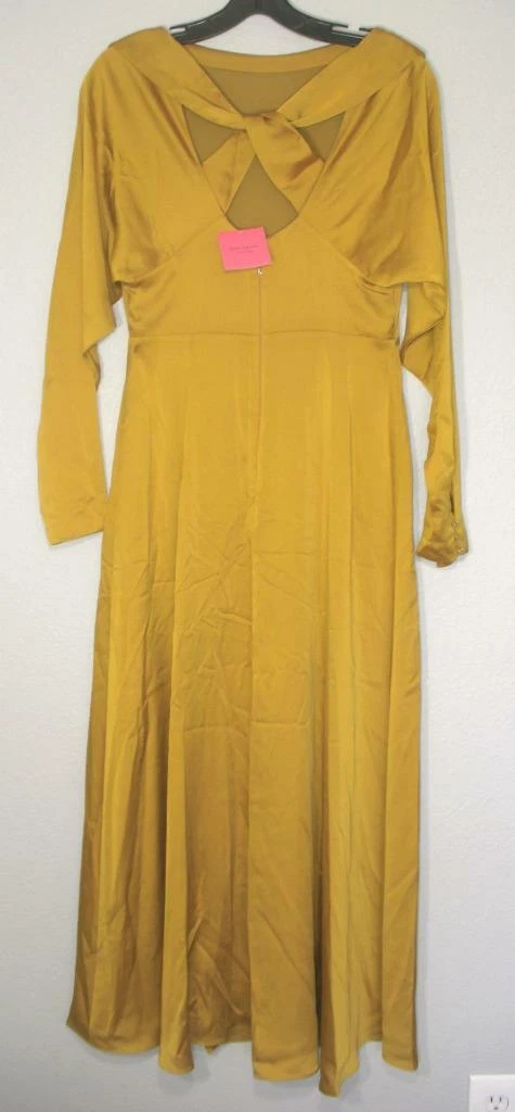 Abito midi nuovo con etichette Kate Spade linea principale uvetta dorata schiena twist 2