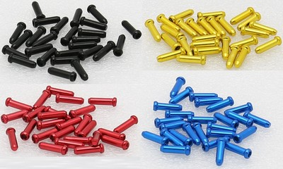 #ad BLUE BLACK RED GOLD 25 each Bike Bicycle Shift Brake Cable End Tip Cap Crimp $8.79