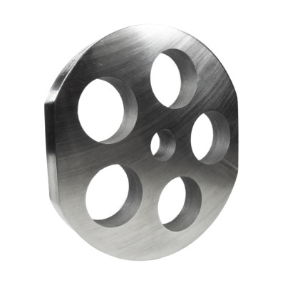 Grinder plate with 2 flat edges for #32 Grinders, Butcher Boy, with 1'' holes