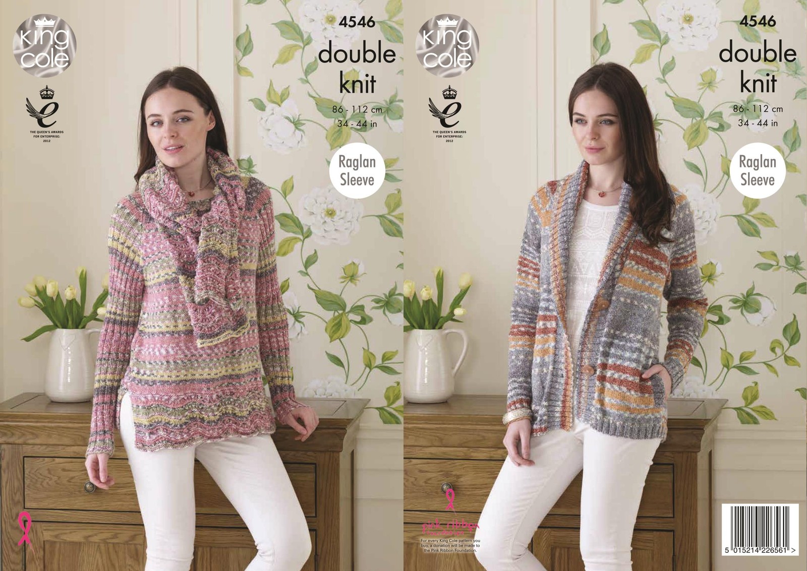 King Cole 4546 Knitting Pattern Ladies Cardigan Sweater and Scarf Drifter DK