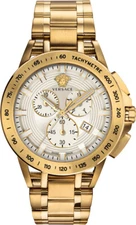Versace VE3E00721 New Sport Tech Chronograph white gold Steel Men's Watch NEW