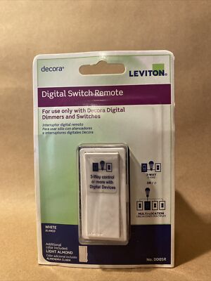 Leviton Decora Digital Switch Remote, White&Light Almond Covers   DDOSR
