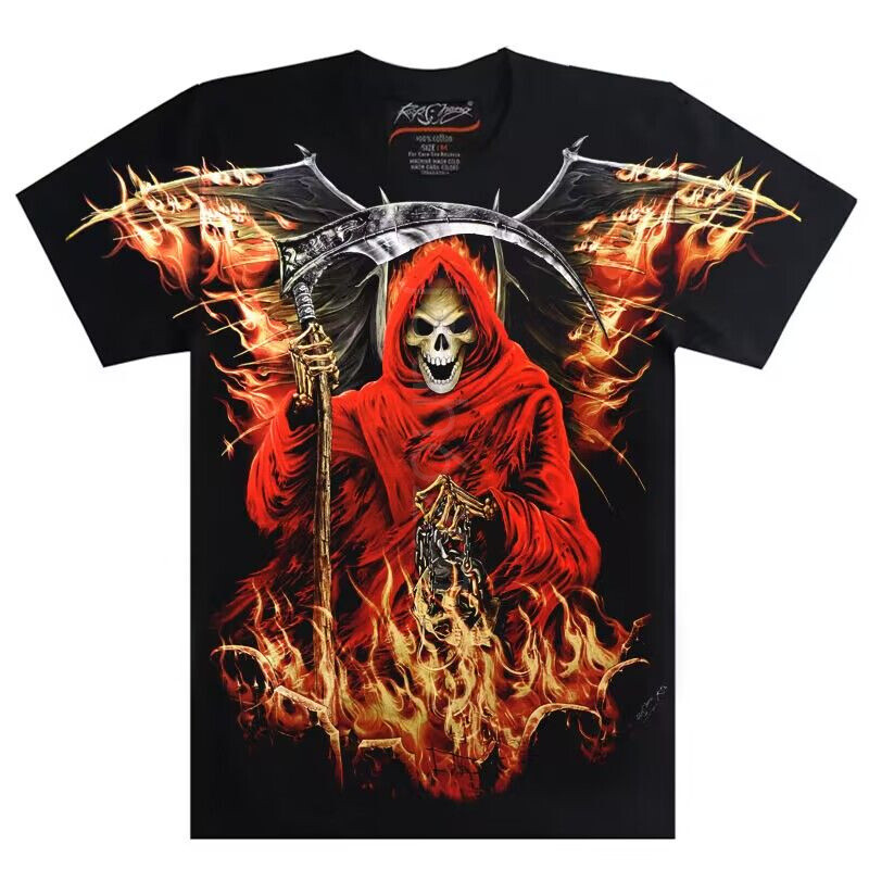 New street fashion skull tshirt fashionable cool mens tshirt 3D digital C8
