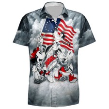 Patriotic Mickey Goofy Donald Duck American Flag Independence 3D HAWAII SHIRT