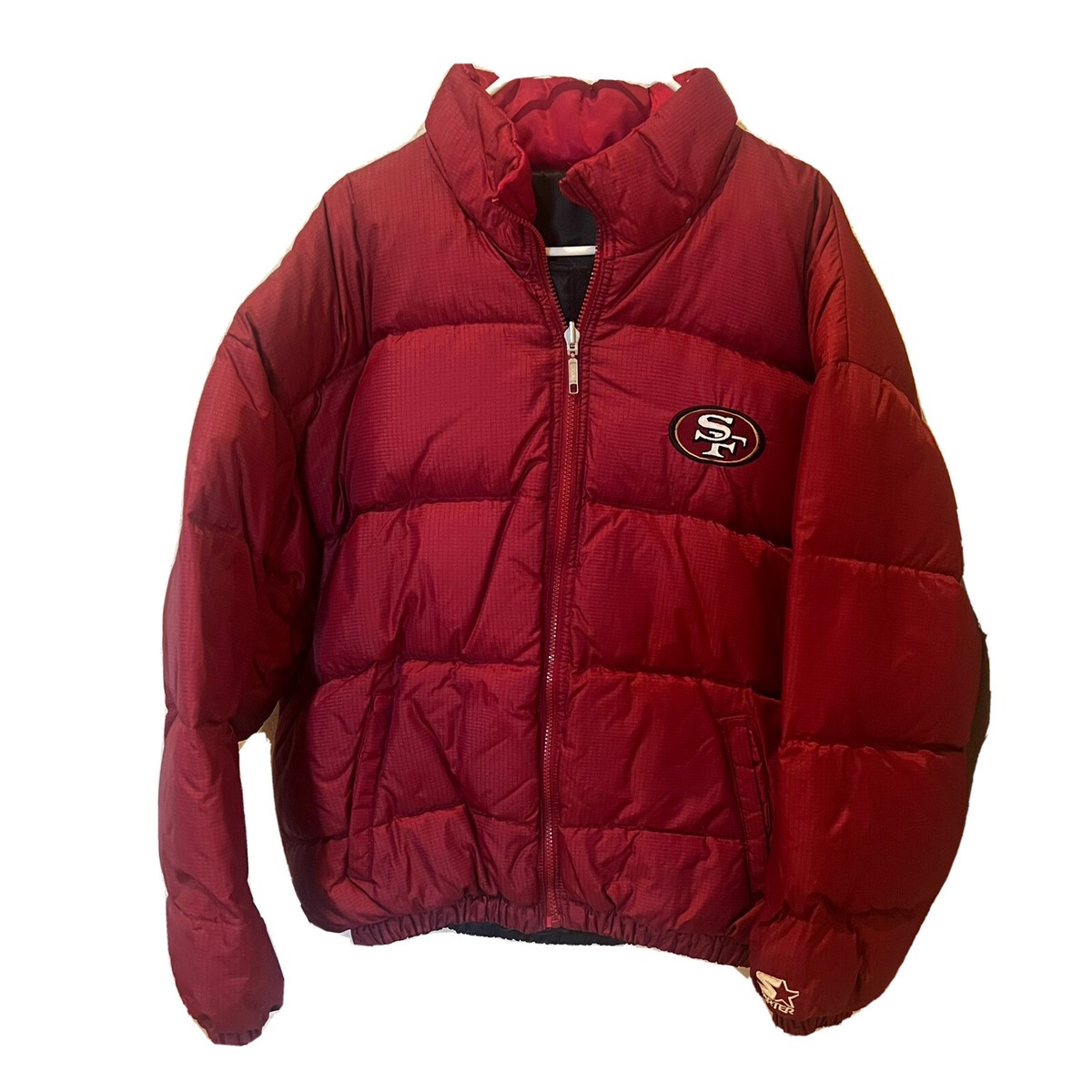VTG] STARTER Men's San Francisco 49ers Reversible Red/Black Puffer