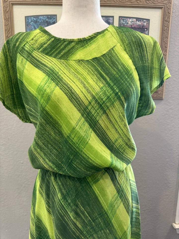 Conjunto Falda Top Blusa Maxi Kelly Verde Vintage Años 70 Rayas Retro Asimétrica Foto 2 de 4