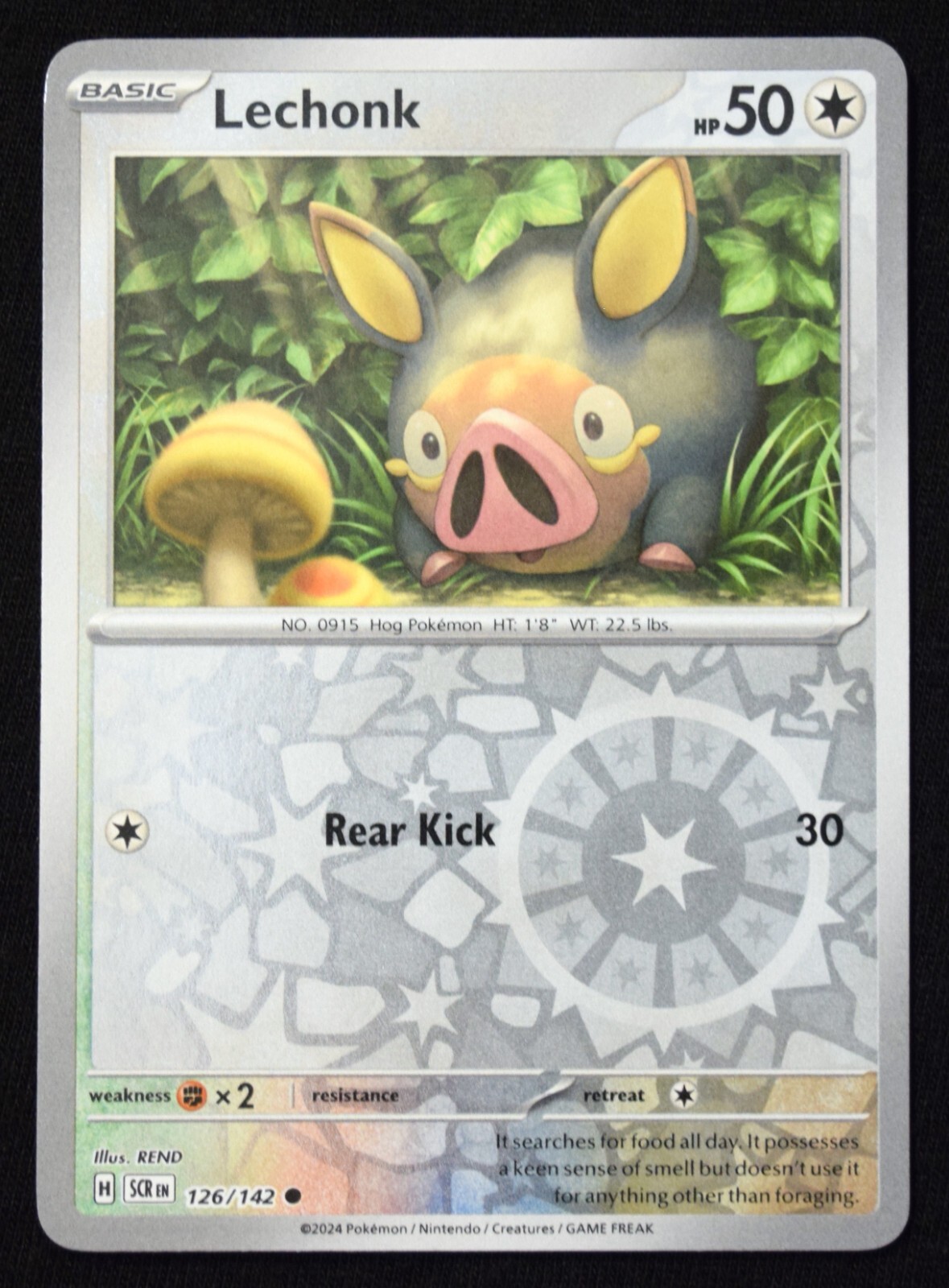 Pokemon TCG Lechonk 126/142 2024 Stellar Crown Reverse Holo Common Card - NM