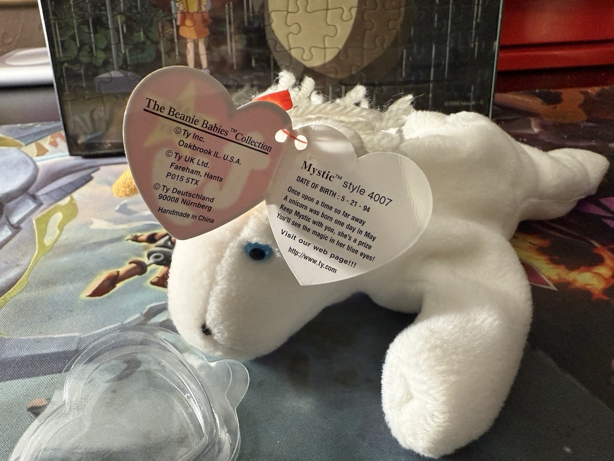 Ty Beanie Babies Mystic The Unicorn -4007 with Tag Protector 1993