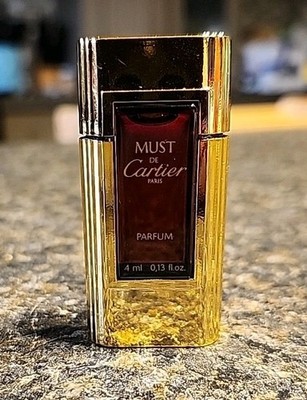 Vintage Must de Cartier Pure Parfum Extrait Mini 4ml 0.13oz Splash Bottle