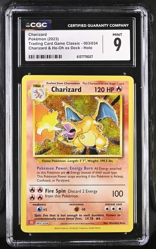 Pokémon TCG Charizard & Ho-Oh Ex Holo Charizard 003/034 CLC CGC 9