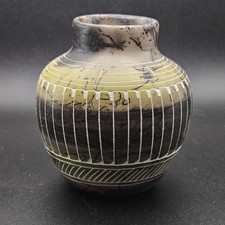 Vintage Signed Theresa Whitegoat Horse Hair Etched Navajo Pottery
