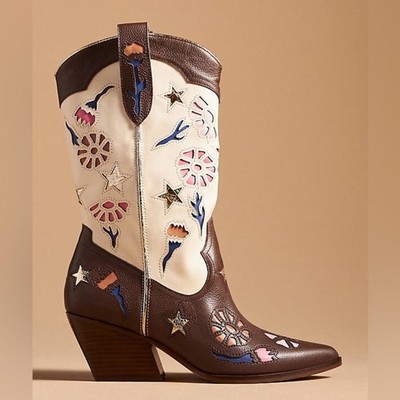 Net Dolce Vita Lassie Leather Cowboy Boots