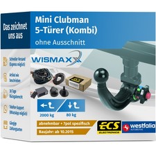 ANHÄNGERKUPPLUNG für Mini Clubman ab 15 abnehmbar WESTFALIA +7pol E-Satz ECS