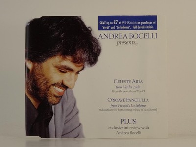 ANDREA BOCELLI CELESTE AIDA (H1) 2 Track Promo CD Single including Picture Sleev