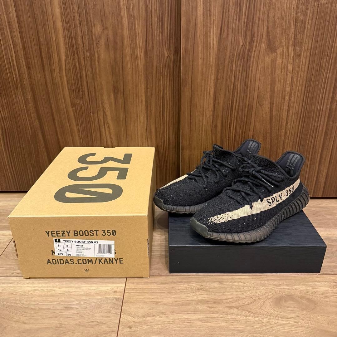 adidas Yeezy Boost 350 V2 Core Black Green 26.5cm Used sneakers