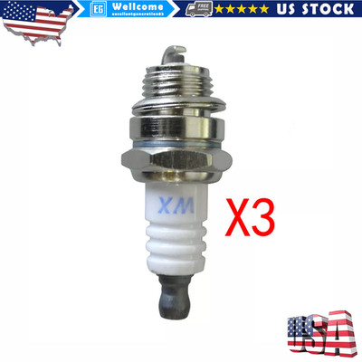 3PCS Spark Plug L7T Fit Partner 351 350 Chainsaw ATV Mini Pocket Bike Trimmer