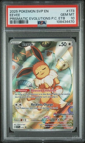 Pokemon Center Stamp Promo Eevee Prismatic Evolutions ETB SVP EN 173 PSA 10