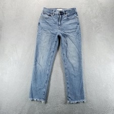Madewell Jeans Womens 28 Blue The Perfect Vintage Crop High Rise Raw Hem Boho
