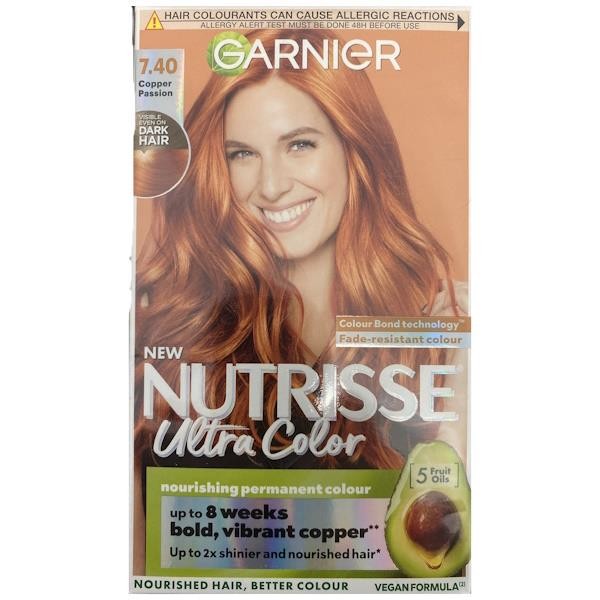 Garnier Nutrisse Ultra Color Permanent Colour 7.40 Copper Passion - Image 5