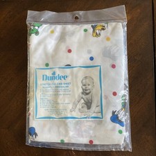 Vintage Dundee Disney Fitted Crib Sheet Baby Mickey Minnie Donald Pluto NEW