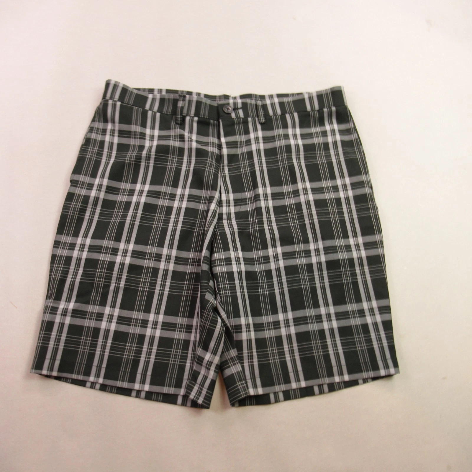 Golf Shorts Mens 36 Pocket Lightweight Outdoors Chino Plaid Black Casual