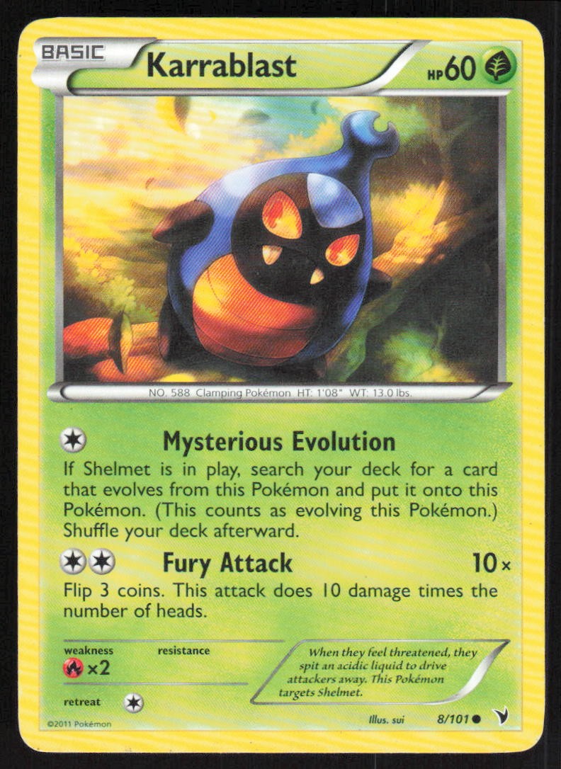 Karrablast 8/101 LP Noble Victories Pokemon Card