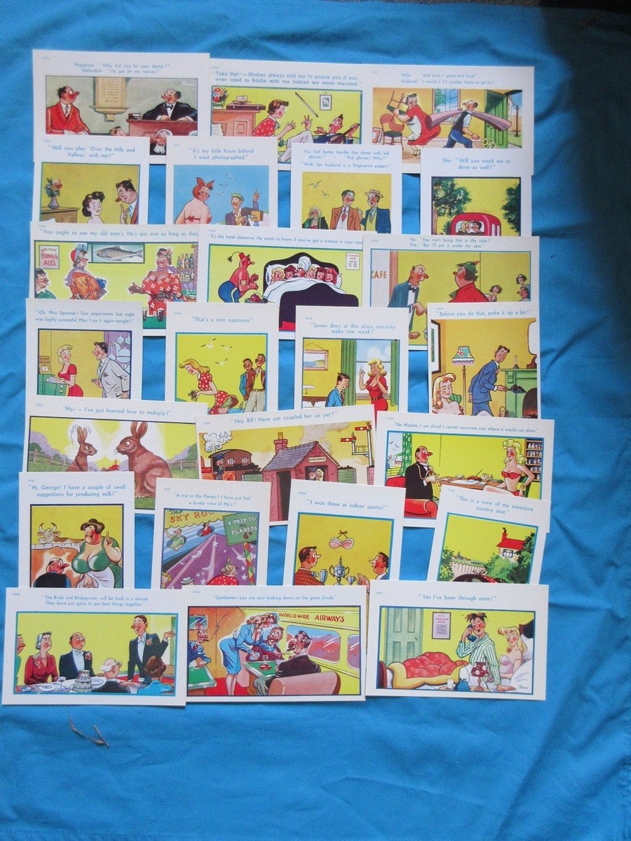 Vintage Saucy Seaside Postcards (TROW) Brook Publishing 1960’s . Mint Condition