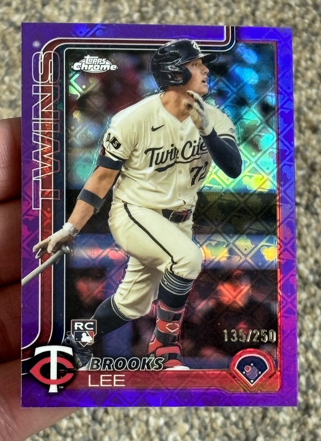 2025 Topps Chrome Logofractor Brooks Lee RC Purple Refractor /250 #234