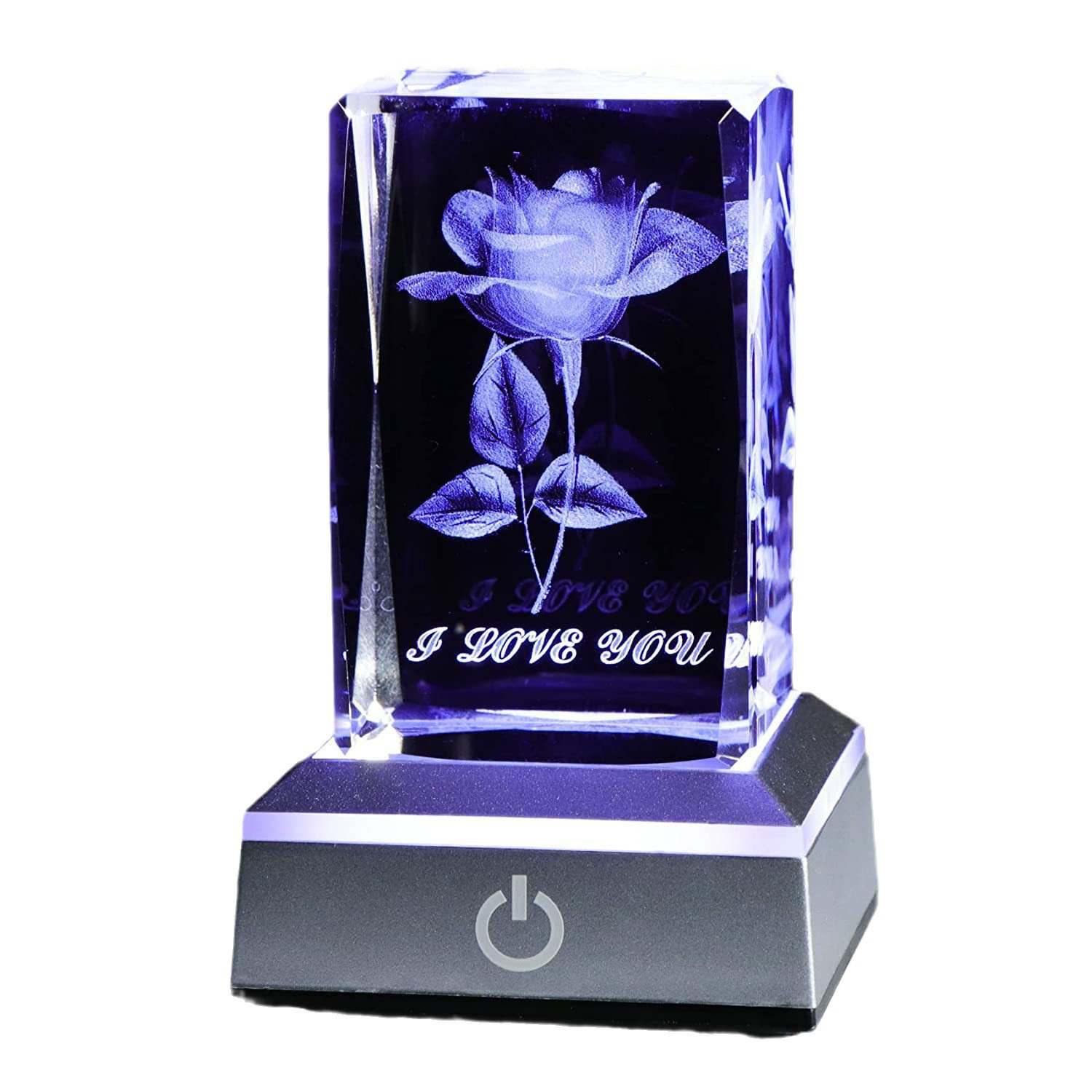 Laser-Cut Crystal Rose Decorative Ornament