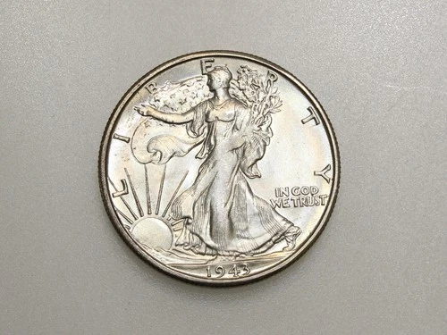 1943-S 50C WALKING LIBERTY SILVER HALF DOLLAR GEM BU