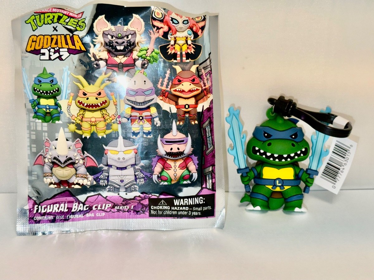 2026 TMNT x Godzilla Leonardo Godzilla 3D Foam Bag Clip Keychain