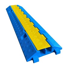 1 Pack Blue Rubber Cable Ramp Hose Cable Protector Ramp 2 Channel 22000Lbs Lo...