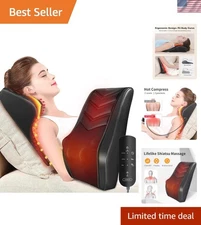 Shiatsu Neck Massager with Heat, 3D Kneading Back Massage Pillow for Pain Rel...