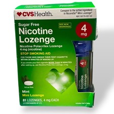 CVS Health Nicotine Lozenge 4mg Mint Mini 108 Ct Stop Smoking Aid Sugar Free FS