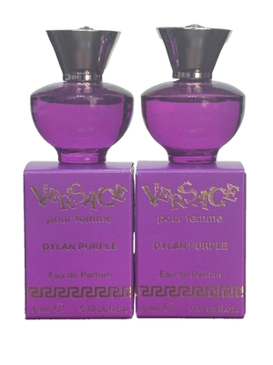 #ad 2x VERSACE DYLAN PURPLE POUR FEMME 0.17oz 5ml Each EDP SPLASH MINI NEW IN BOX $20.95