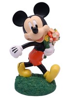 Deko 3D Disney Gartenfigur Mickey Mouse Mit Blumen H:19,5 Cm Aus Kunststoff