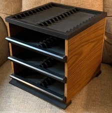 VTG Audio Cassette Tape Holder Storage Case Rack Holds 45 Top w/ 3 Drawers