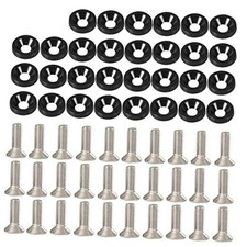 Bumper Fender Washers M6x20mm with Bolts, Engine Bay Dress Up 30 Pcs 30 Black