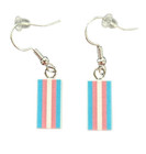 Trans Pride Flag Dangle Earrings Handmade using custom printed Lego Tiles 1x2 — photo 1
