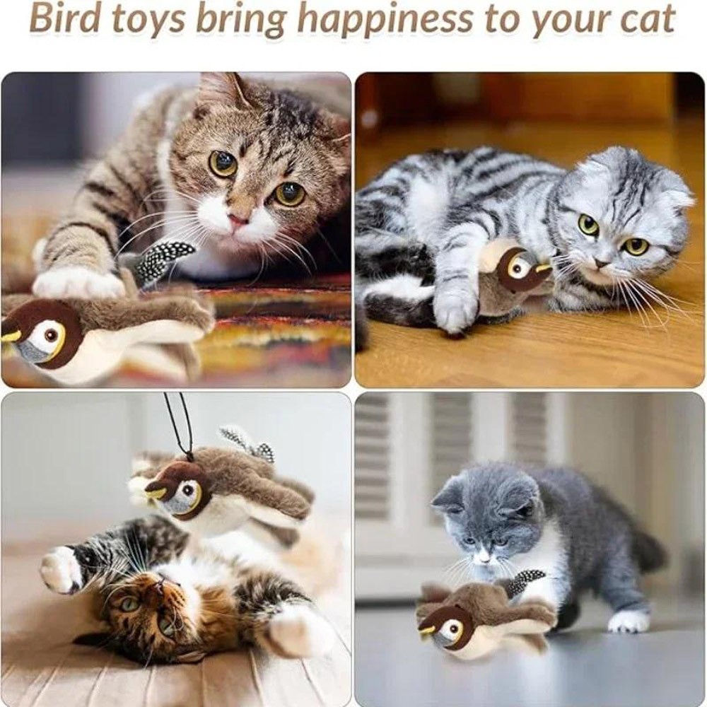 Interactive Toys Flying Bird Cat Electronic Pet Chirp Moving Simulation Sparrow