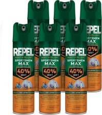 Repel Sportsmen Max Mosquito Insect Repellent 6.5 Oz, 40 DEET, 6 Pack