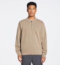 VRST Men's Washed Terry Half-Zip Bomber Jacket Size L