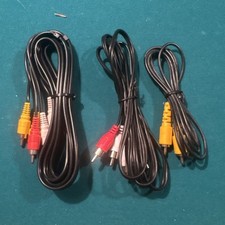 Lot of 3 RCA Composite Video Audio Cables Red White Yellow RCA Male
