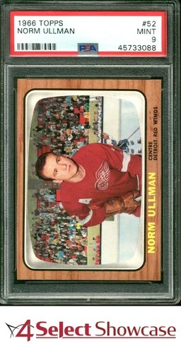 1966 TOPPS #52 NORM ULLMAN RED WINGS HOF PWCC-A TOP 30% POP 5 PSA 9 SET BREAK