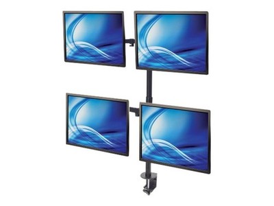Manhattan Tischhalterung für 4 LCD-Anzeigen Stahl Schwarz Bildschirmgröße: