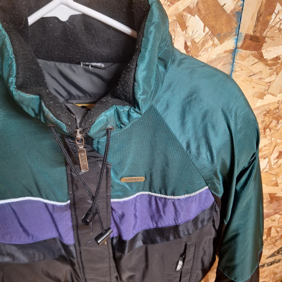 Chaqueta Ski-Doo De Colección Para Mujer Mediana Motonieve Abrigo Ski Doo Verde Púrpura Años 90 Foto 2 de 4